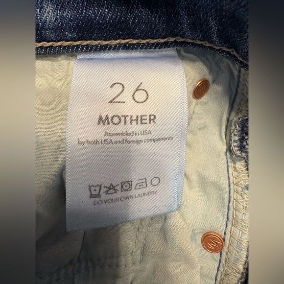 Mother The Mid Rise Hiker Hover Penny For Your Thoughts Button Fly Jeans Size 26 - Picture 9 of 10